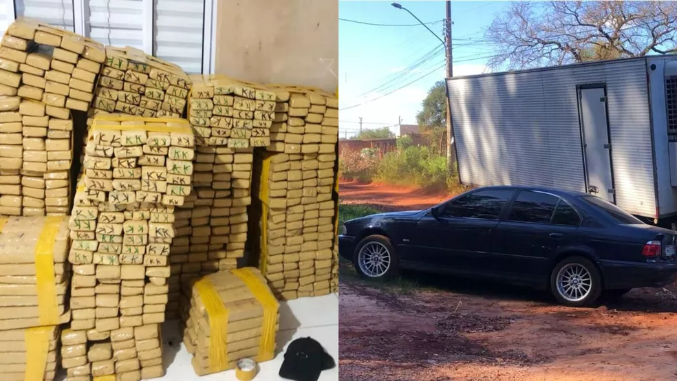 Cerca de 4 toneladas de maconha e BMW são apreendidas em centro de distribuição de drogas em MS