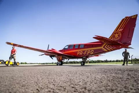 Com avião e drones, bombeiros fazem buscas por trabalhador que desapareceu em fazenda de MS